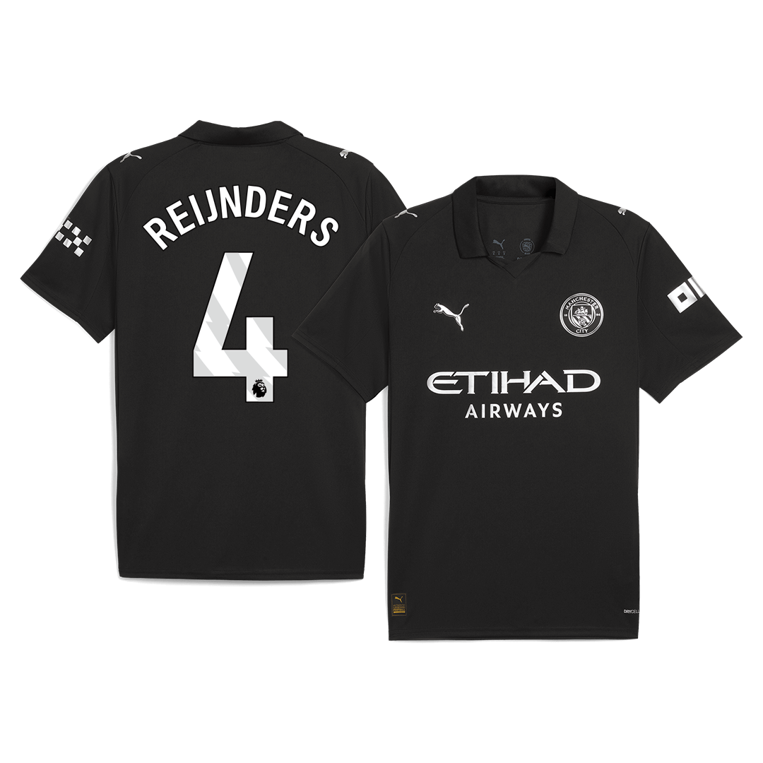 REIJNDERS #4 Manchester City Extérieur Maillot 2025/26 Noir