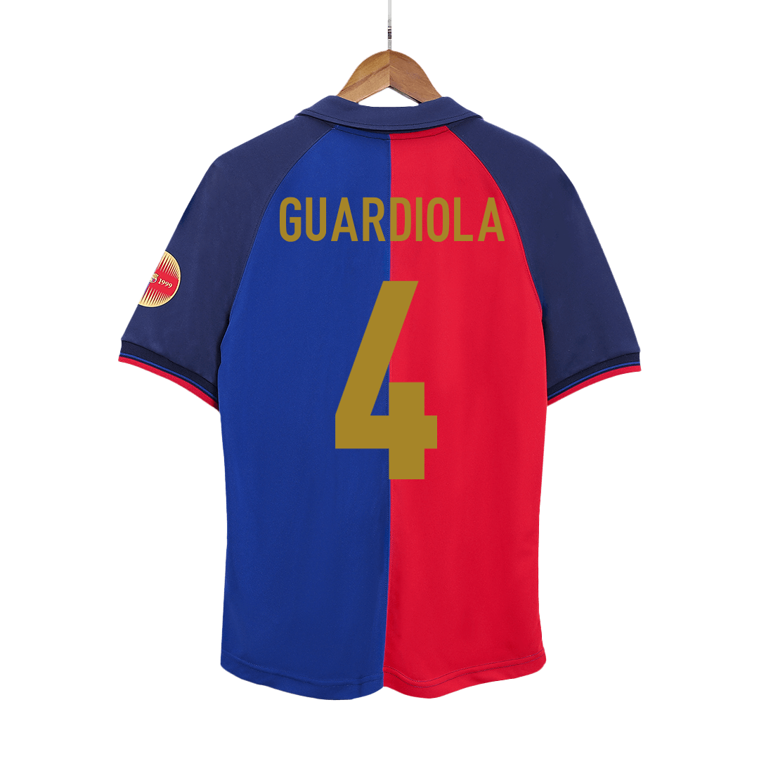 GUARDIOLA #4 Vintage Barcelona Domicile Maillot 1999/00-100th Anniversaire