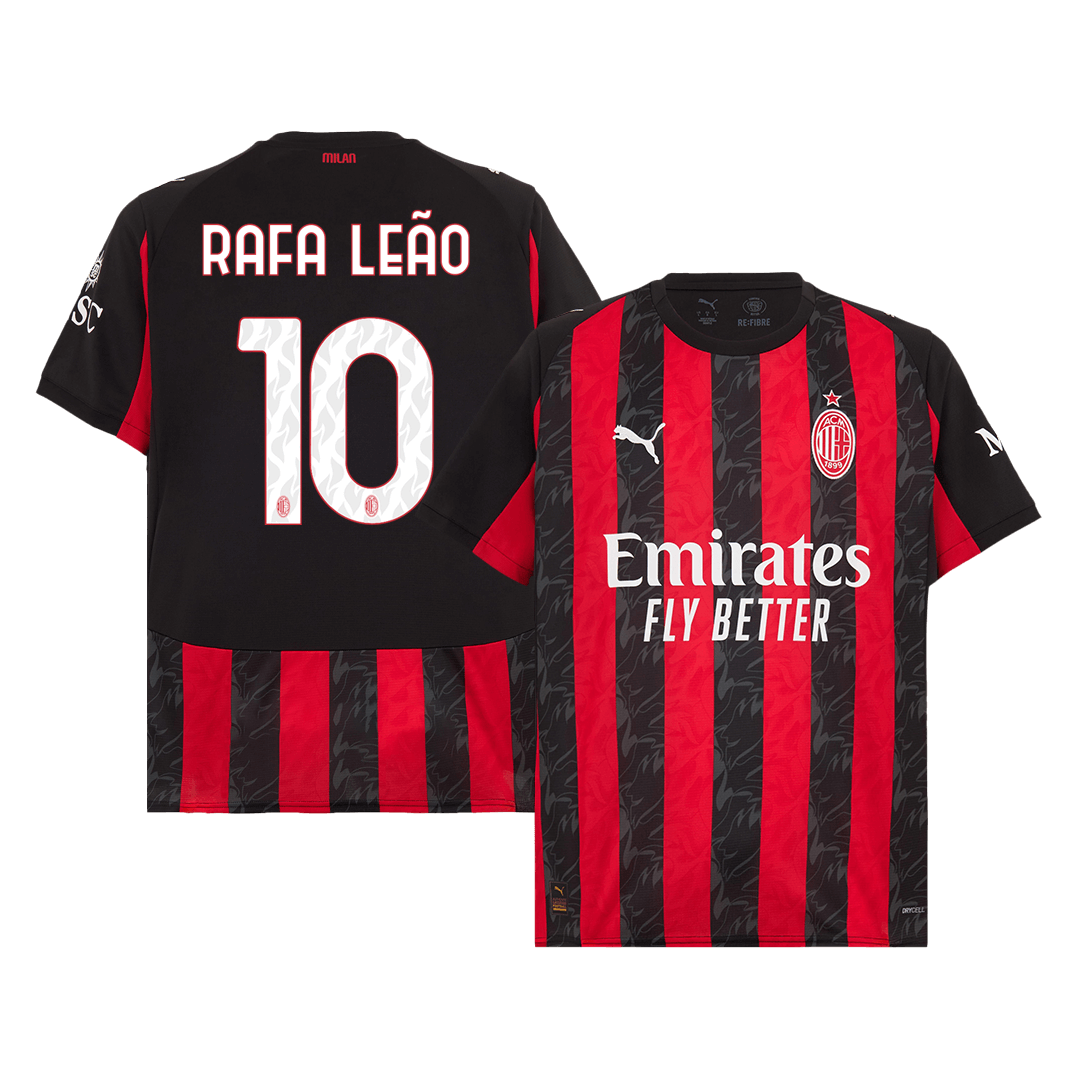 RAFA LEÃO #10 Milan AC Domicile Maillot 2025/26 Grande Taille