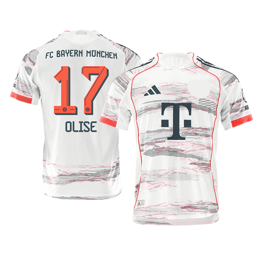 OLISE #17 Munich Extérieur Maillot 2025/26 Blanc Authentique