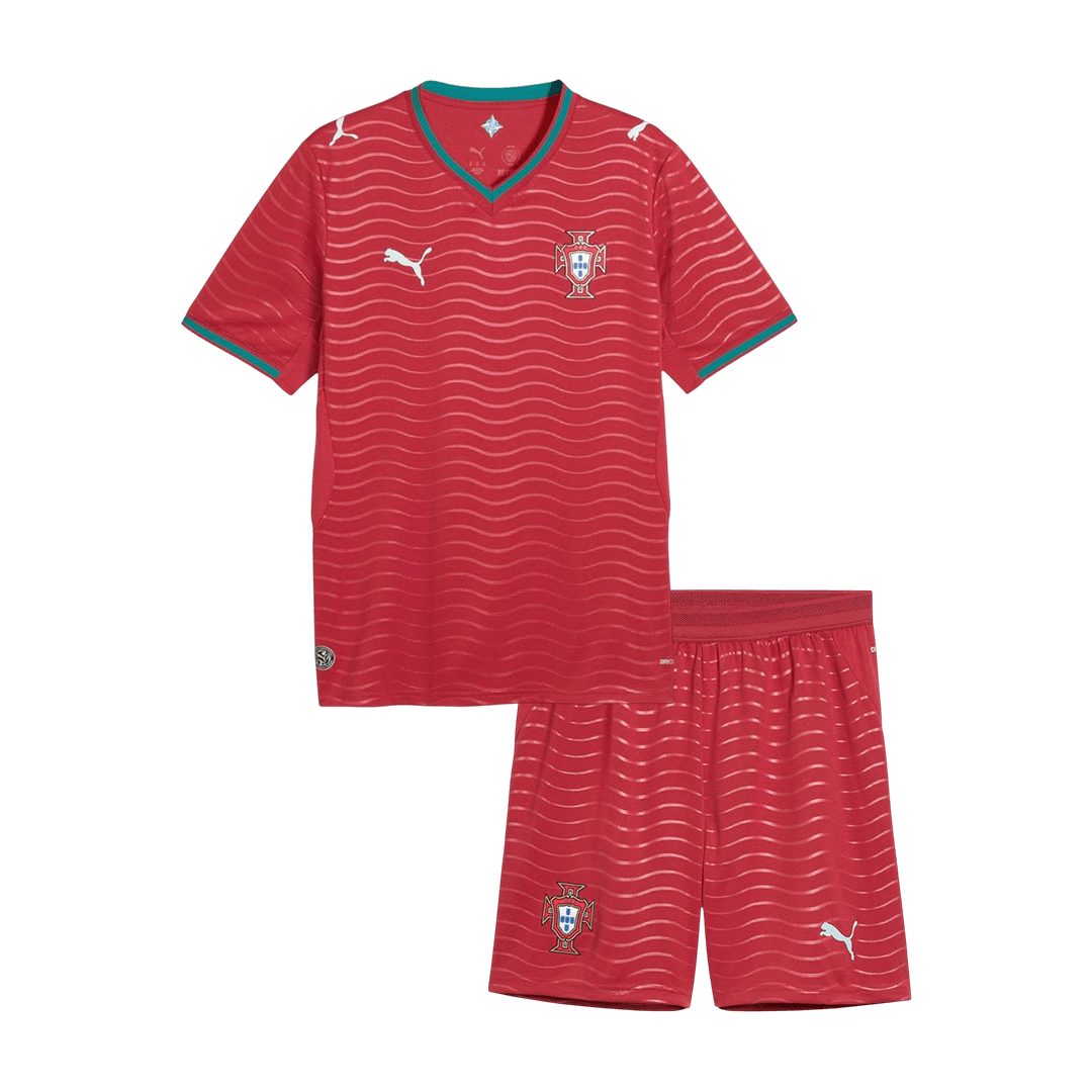 Portugal Domicile Maillot Kit Coupe du Monde 2026 Enfant Rouge