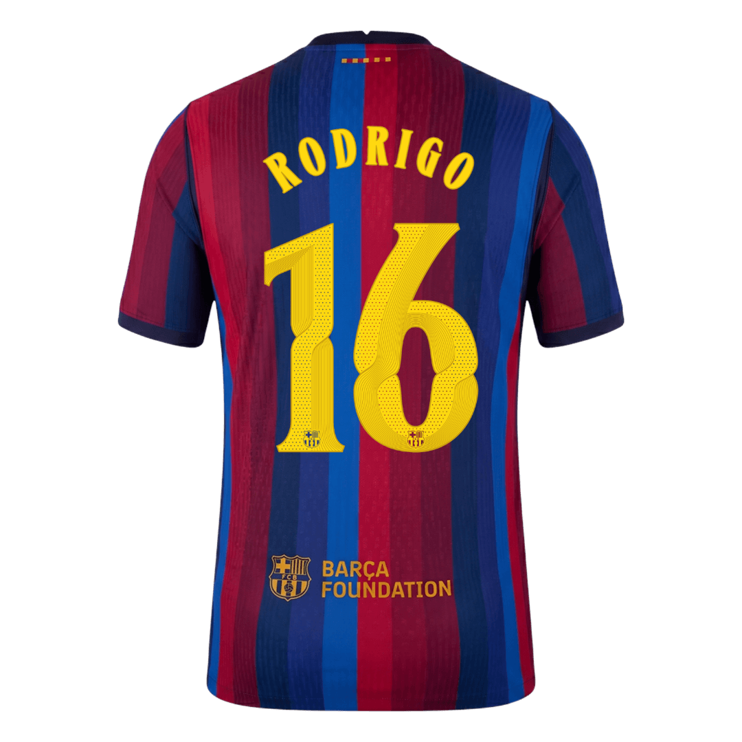 RODRIGO #16 Barcelone Domicile Maillot 2026/27 Rouge&Bleu Joueur - UCL