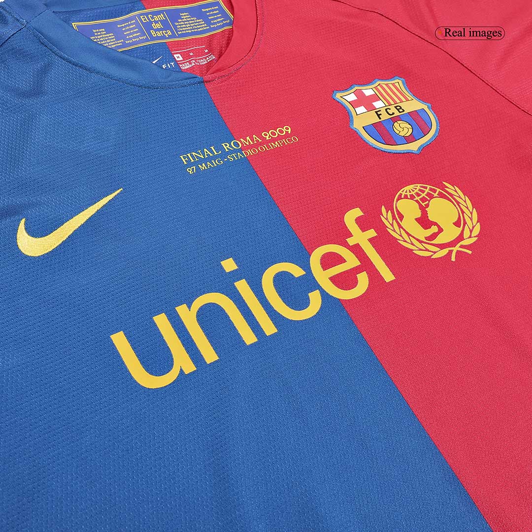 Retro Barcelone Domicile Maillot Manches Longues 2008/09 - UCL Final