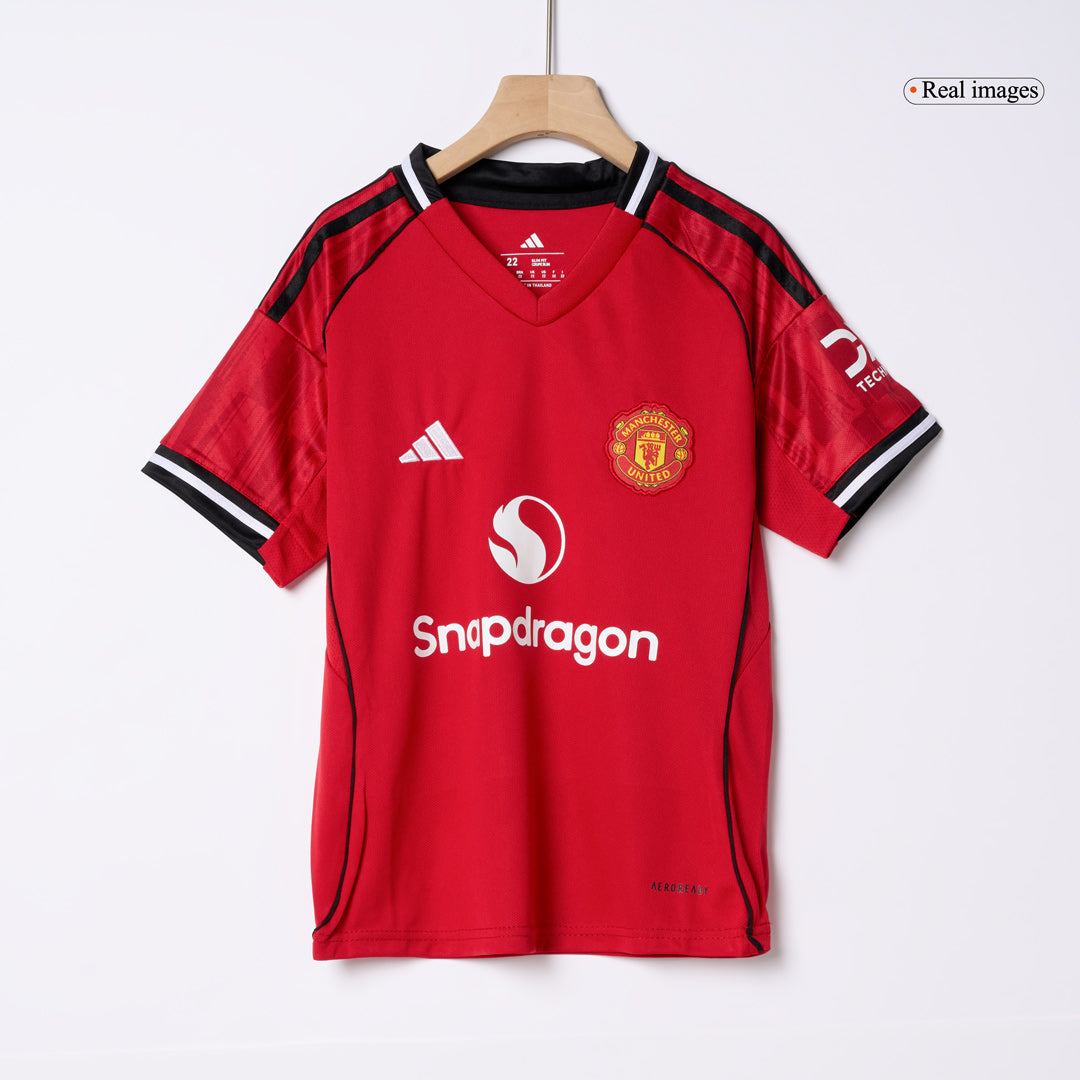Manchester United Domicile Maillot Kit 2025/26 Enfant Rouge