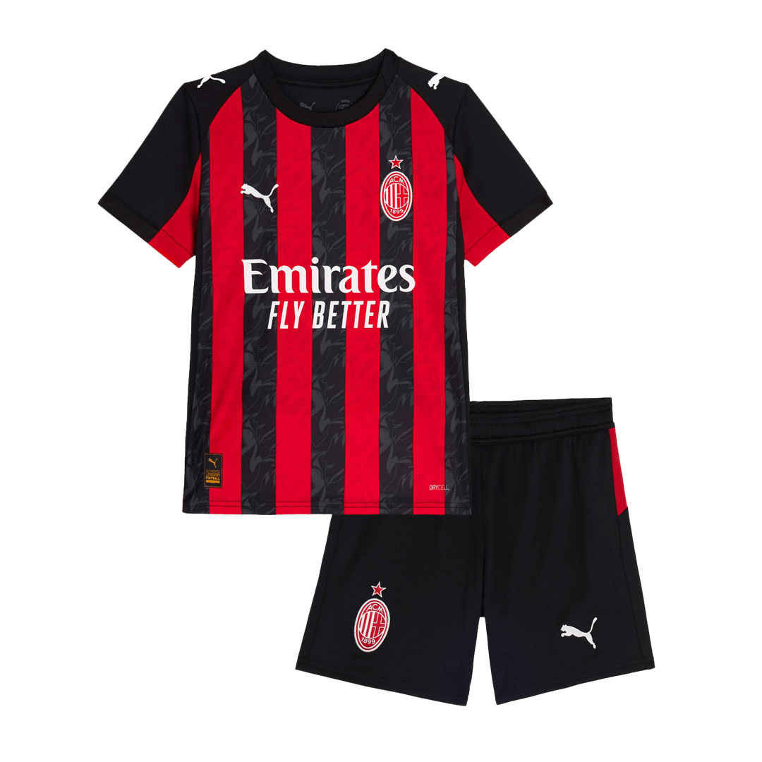 AC Milan Domicile Maillot Kit 2025/26 Enfant Rouge