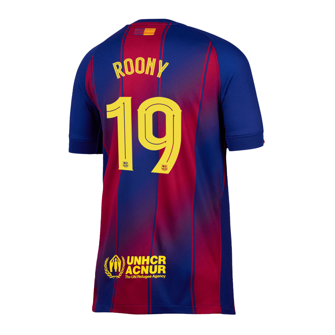 ROONY #19 Barcelone Domicile Maillot 2025/26 Rouge et Bleu - UCL - Super