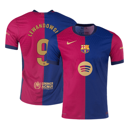 LEWANDOWSKI #9 Barcelone Domicile Maillot 2024/25 Authentique - Spotify Logo Without Text - Mon Maillot Foot Store