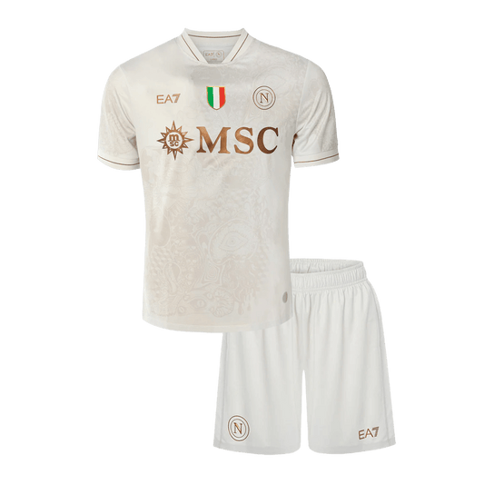 Naples Extérieur Maillot Kit 2025/26 Junior Blanc