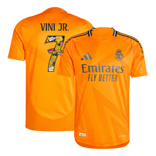 VINI JR. #7 Real Madrid Extérieur Maillot 2024/25 Authentique - Bear Champ Font - Mon Maillot Foot Store