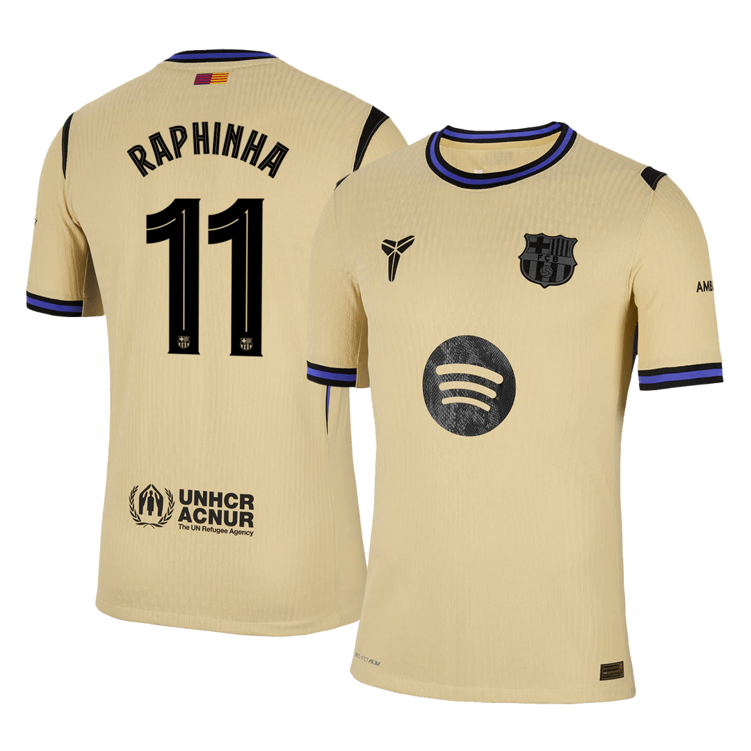 RAPHINHA #11 Barcelone Extérieur Maillot 2025/26 Authentique - UCL