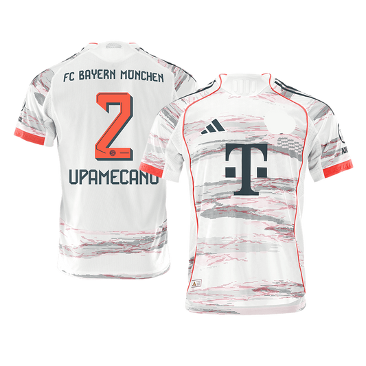 UPAMECANO #2 Munich Extérieur Maillot 2025/26 Blanc Authentique