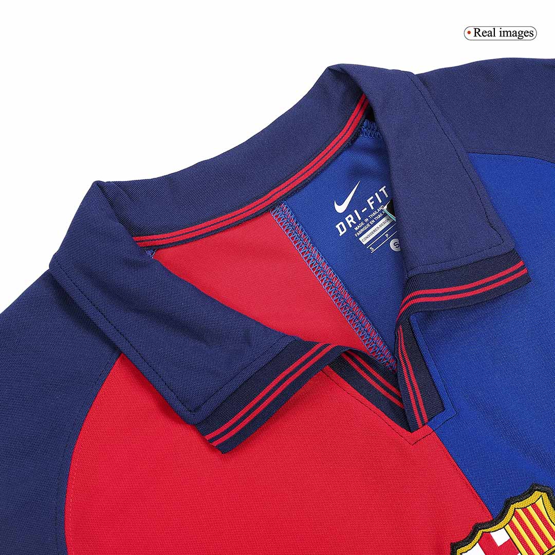 RIVALDO #11 Vintage Barcelona Domicile Maillot 1999/00-100th Anniversaire