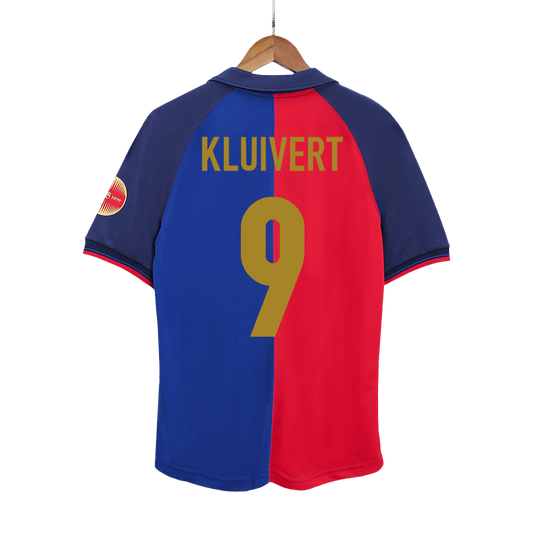 KLUIVERT #9 Retro Barcelona Domicile Maillot 1999/00-100th Anniversaire