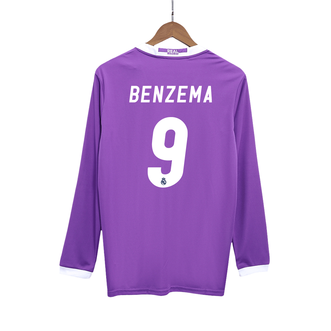 BENZEMA #9 Vintage Real Madrid Extérieur Maillot Manches Longues 2016/17