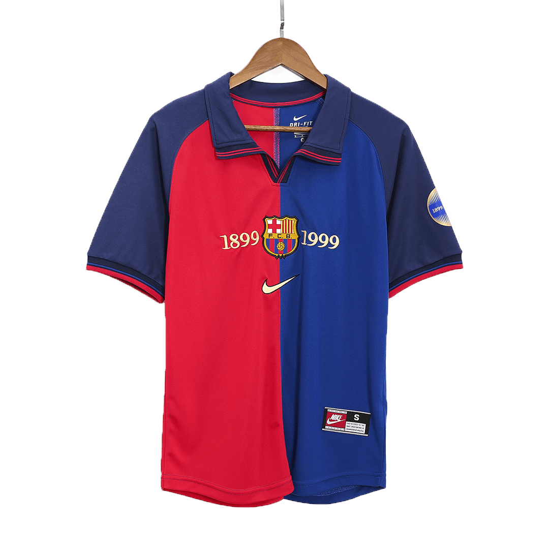 RIVALDO #11 Vintage Barcelona Domicile Maillot 1999/00-100th Anniversaire