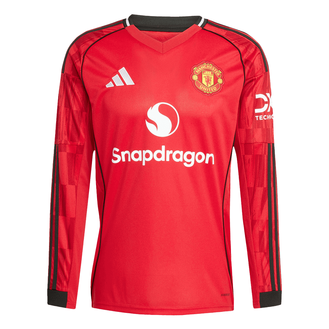 Manchester United Domicile Maillot Manches Longues 2025/26 Grande Taille