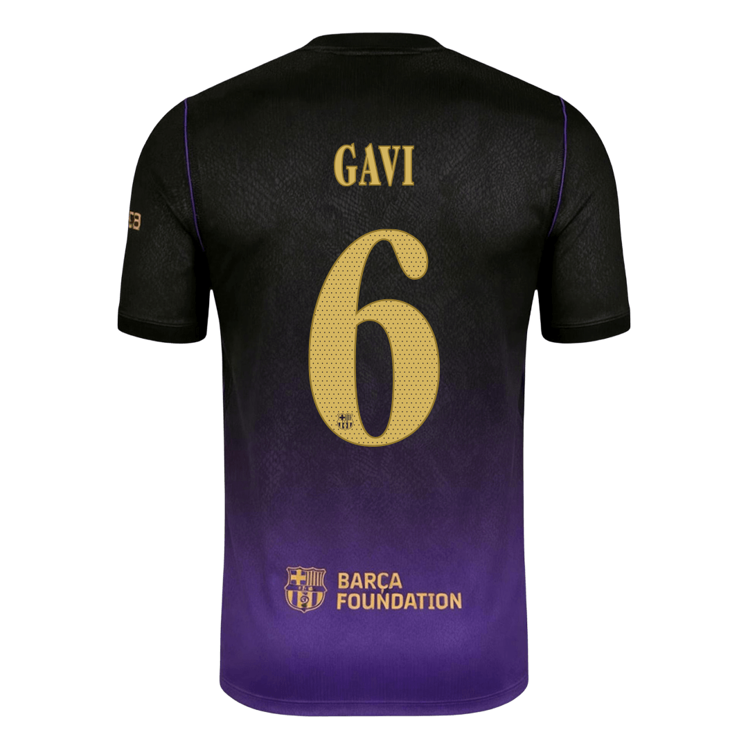 GAVI #6 Barcelone Extérieur Maillot 2026/27 Black/Purple - UCL