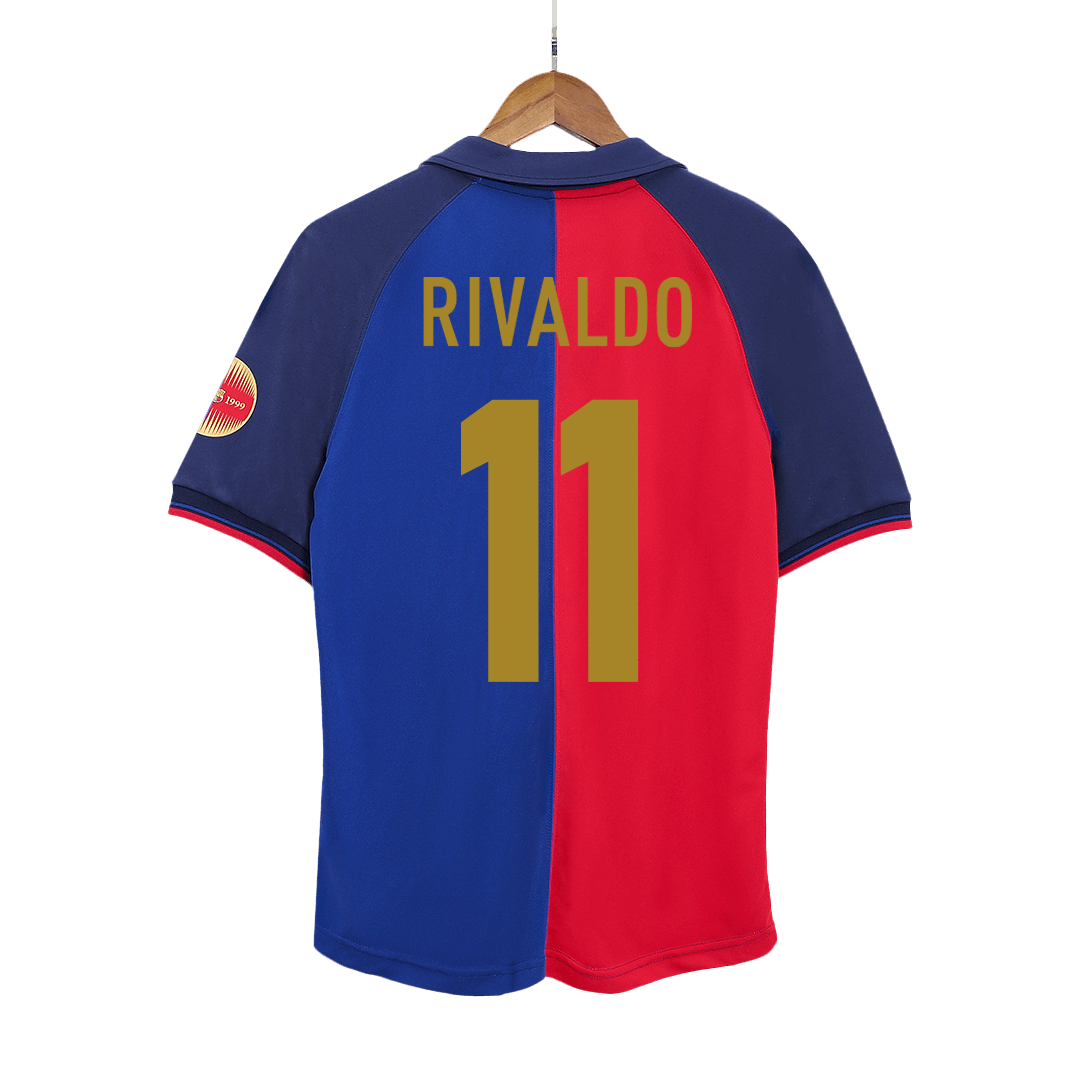 RIVALDO #11 Vintage Barcelona Domicile Maillot 1999/00-100th Anniversaire