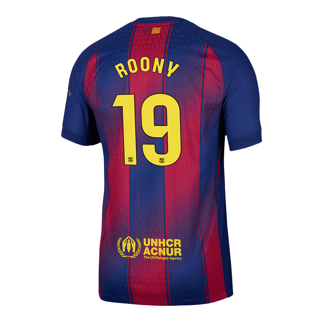 ROONY #19 Barcelone Domicile Maillot 2025/26 Rouge et Bleu Joueur