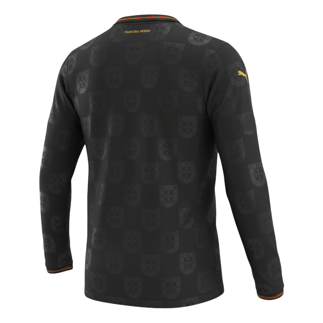 Portugal Maillot Manches Longues - Coupe du Monde 2026 Noir Grande Taille