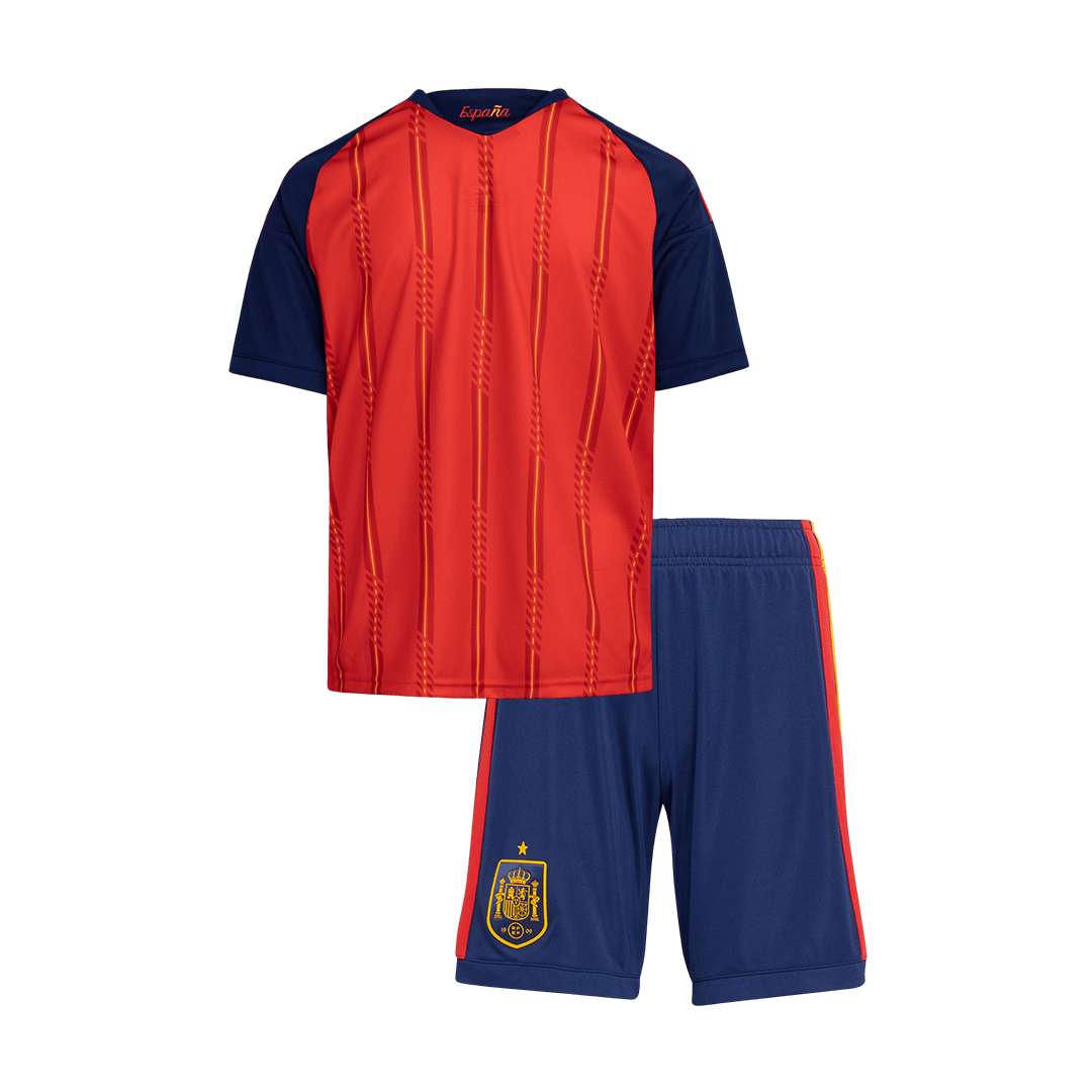 Espagne Domicile Maillot Kit Coupe du Monde 2026 Enfant Rouge
