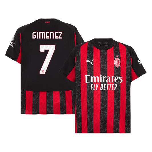GIMENEZ #7 Milan AC Domicile Maillot 2025/26 Grande Taille