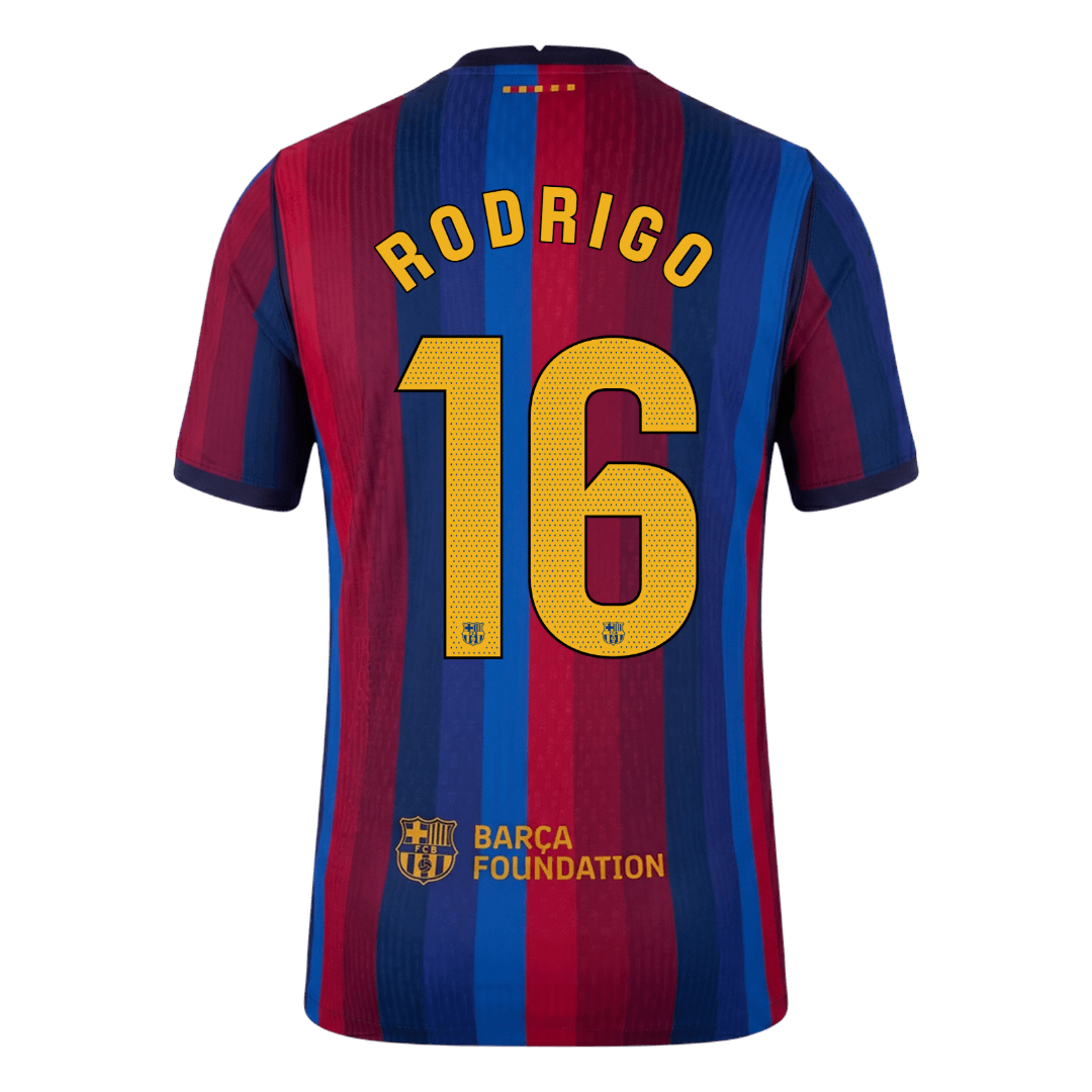 RODRIGO #16 Barcelone Domicile Maillot 2026/27 Rouge&Bleu Joueur