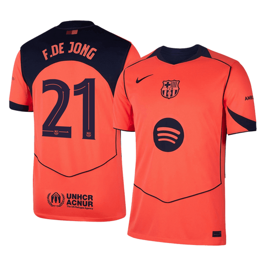 F.DE JONG #21 Barcelone Third Maillot 2025/26 Orange - UCL