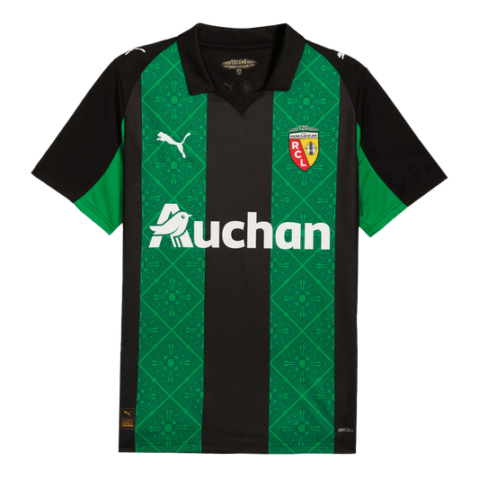 RC Lens Extérieur Maillot 2025/26 Green&Black Grande Taille