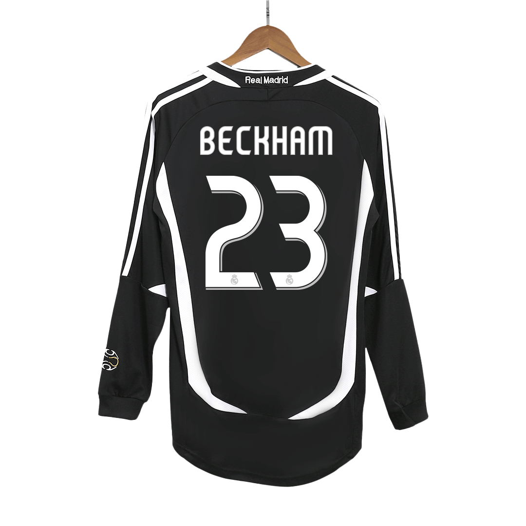 BECKHAM #23 Vintage Real Madrid Extérieur Maillot Manches Longues 2006/07