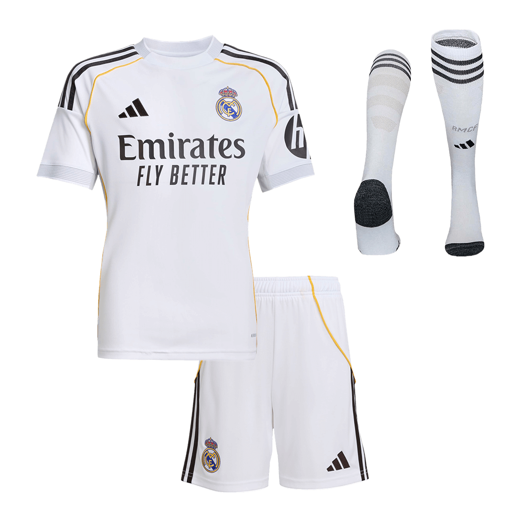 Real Madrid Domicile Maillot Kit 2025/26 Enfant Blanc