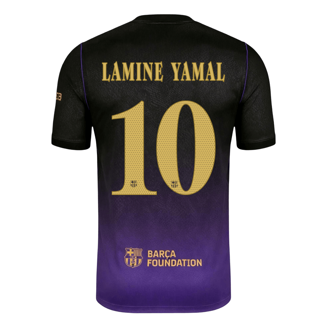 LAMINE YAMAL #10 Barcelone Extérieur Maillot 2026/27 Black/Purple - UCL