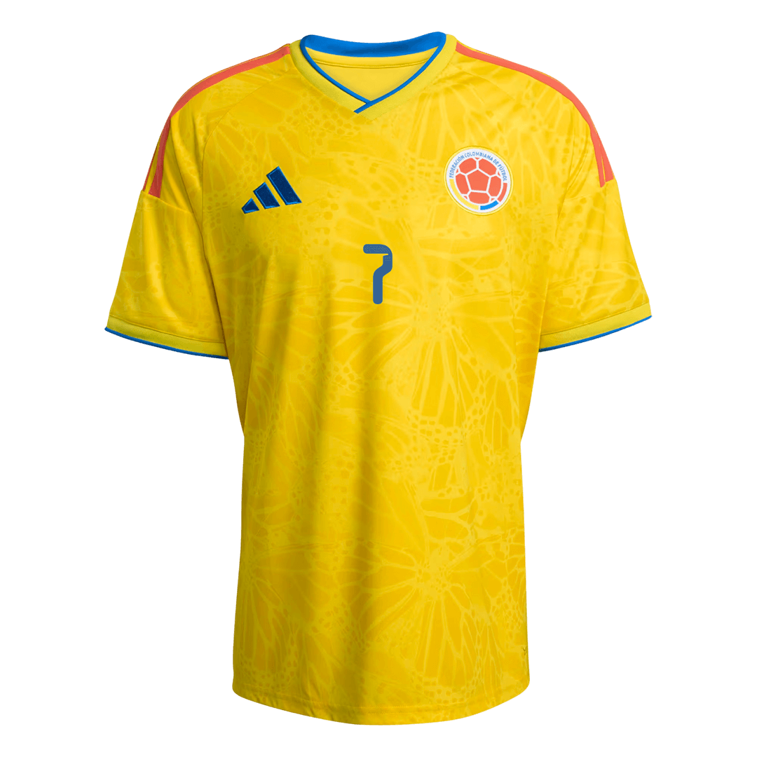 LUIS DíAZ #7 Colombie Domicile Maillot Coupe du Monde 2026 Jaune