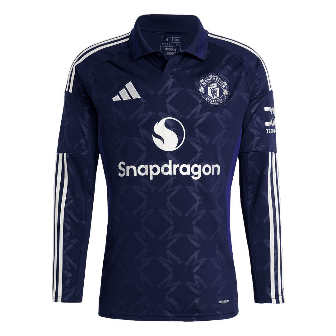 Manchester United Extérieur Maillot Manches Longues 2024/25 Grande Taille