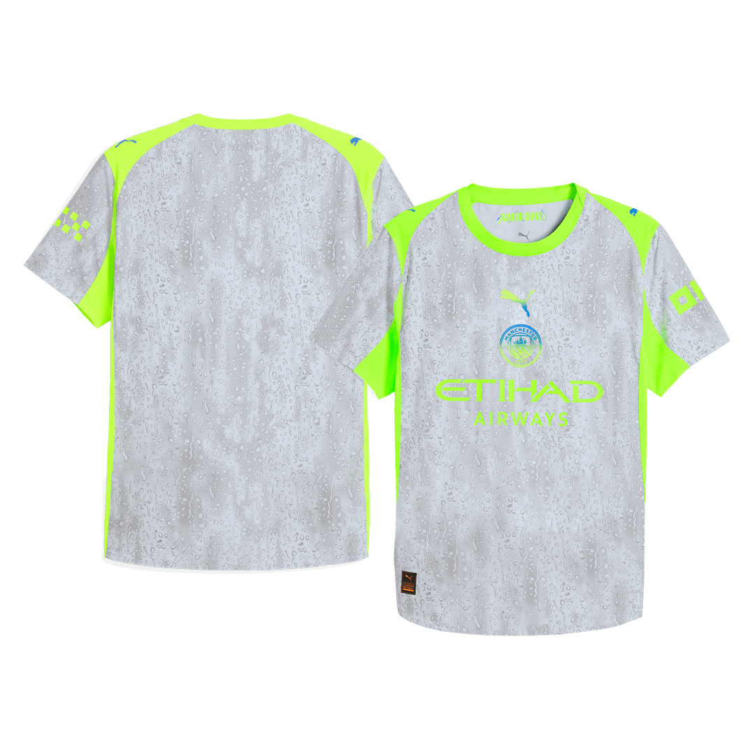 Manchester City Third Maillot 2025/26 Gris Authentique