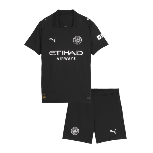 Manchester City Extérieur Maillot Kit 2025/26 Junior Noir