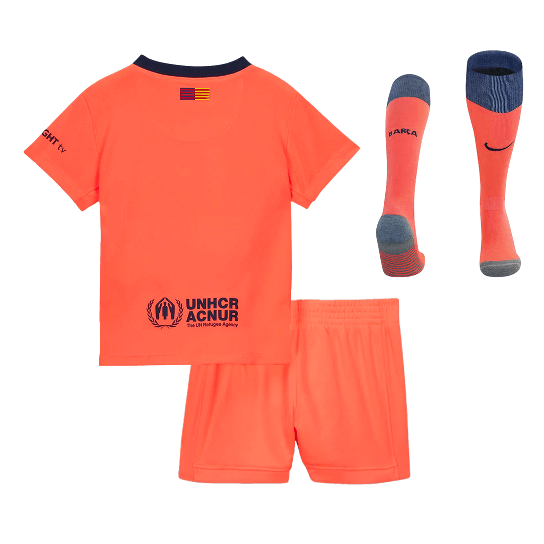 Barcelone Third Maillot Kit 2025/26 Junior Orange