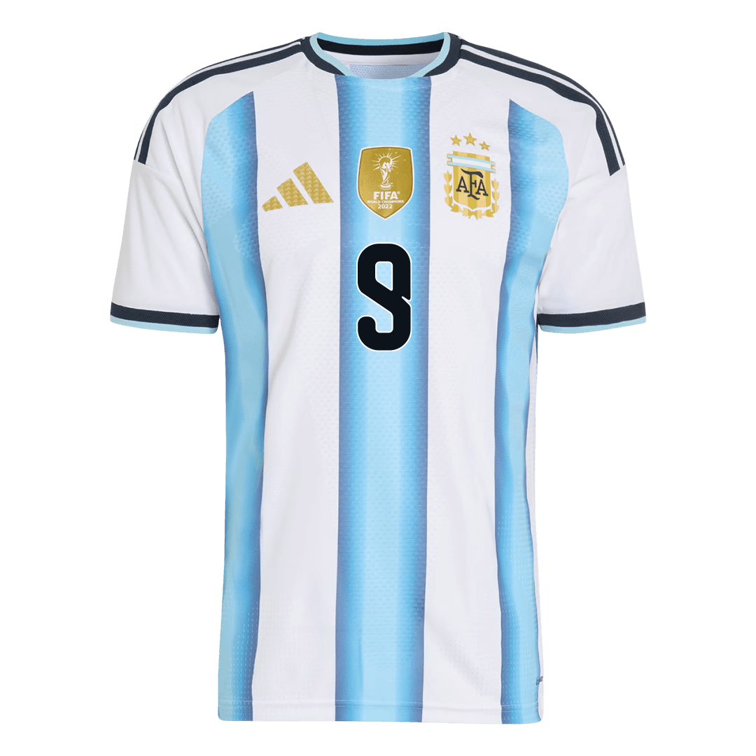 J.ÁLVAREZ #9 Argentine Domicile Maillot Coupe du Monde 2026 Blue&White Joueur