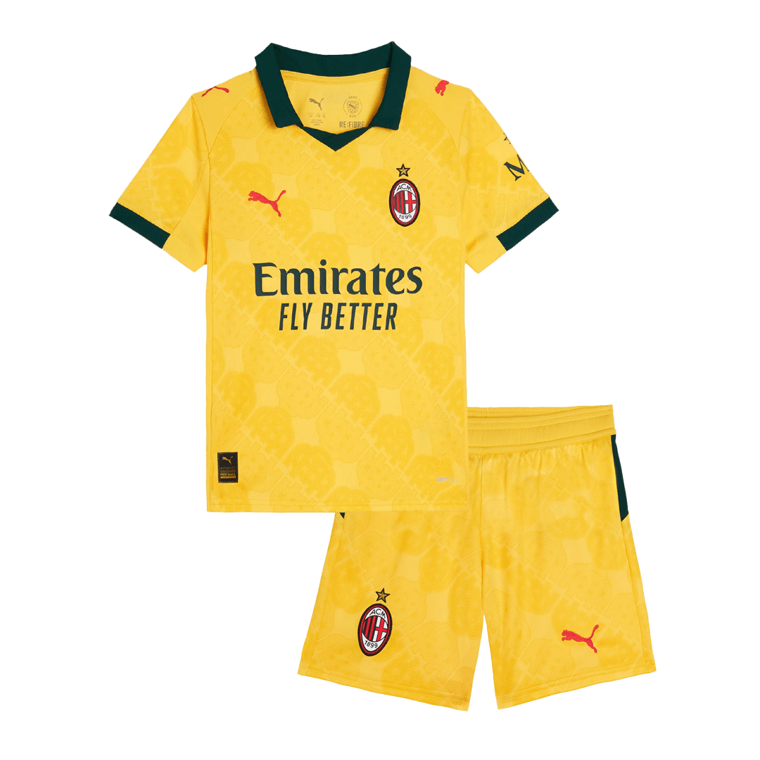 AC Milan Third Maillot Kit 2025/26 Enfant Jaune