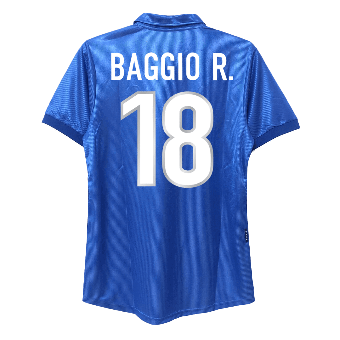 Vintage BAGGIO R. #18 Italie Domicile Maillot 1998