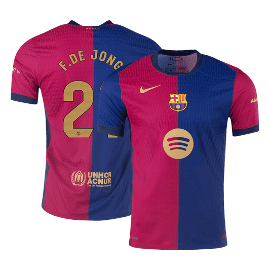 F.DE JONG #21 Barcelone Domicile Maillot 2024/25 Authentique - Spotify Logo Without Text - Mon Maillot Foot Store