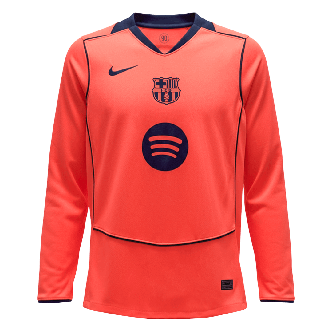 Barcelone Maillot Manches Longues 2025/26 Orange Grande Taille