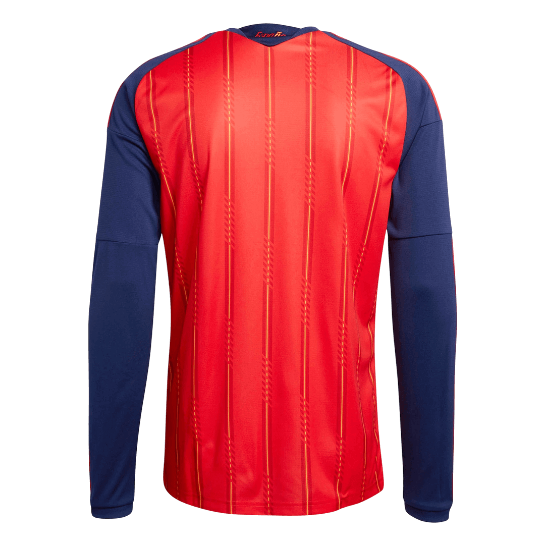 Espagne Domicile Maillot Manches Longues - Coupe du Monde 2026 Rouge Grande Taille