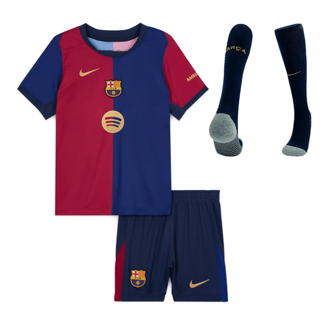 Barcelone Domicile Maillot Kit 2024/25 - Spotify Logo Without Text Enfant - Mon Maillot Foot Store