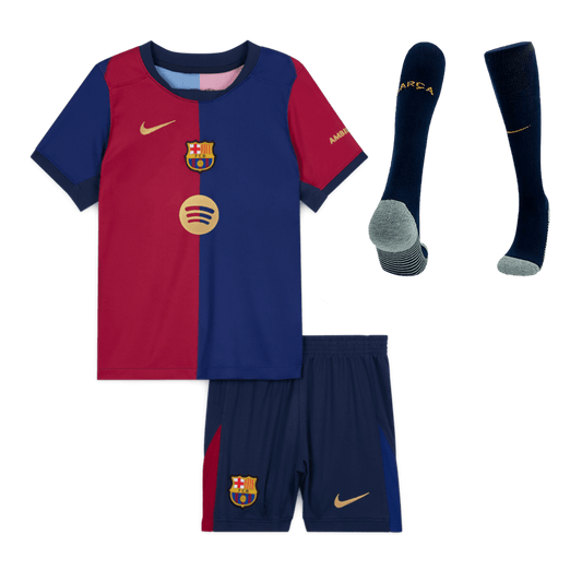 Barcelone Domicile Maillot Kit 2024/25 - Spotify Logo Without Text Enfant - Mon Maillot Foot Store