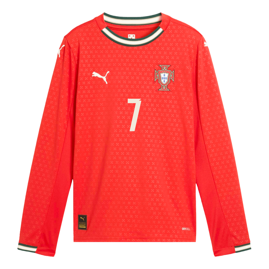 RONALDO #7 Portugal Domicile Maillot Manches Longues 2025