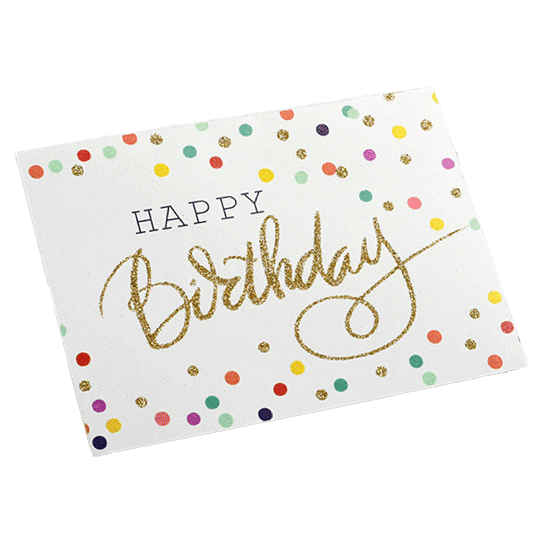 Custom Colored Dots Birthday Card White