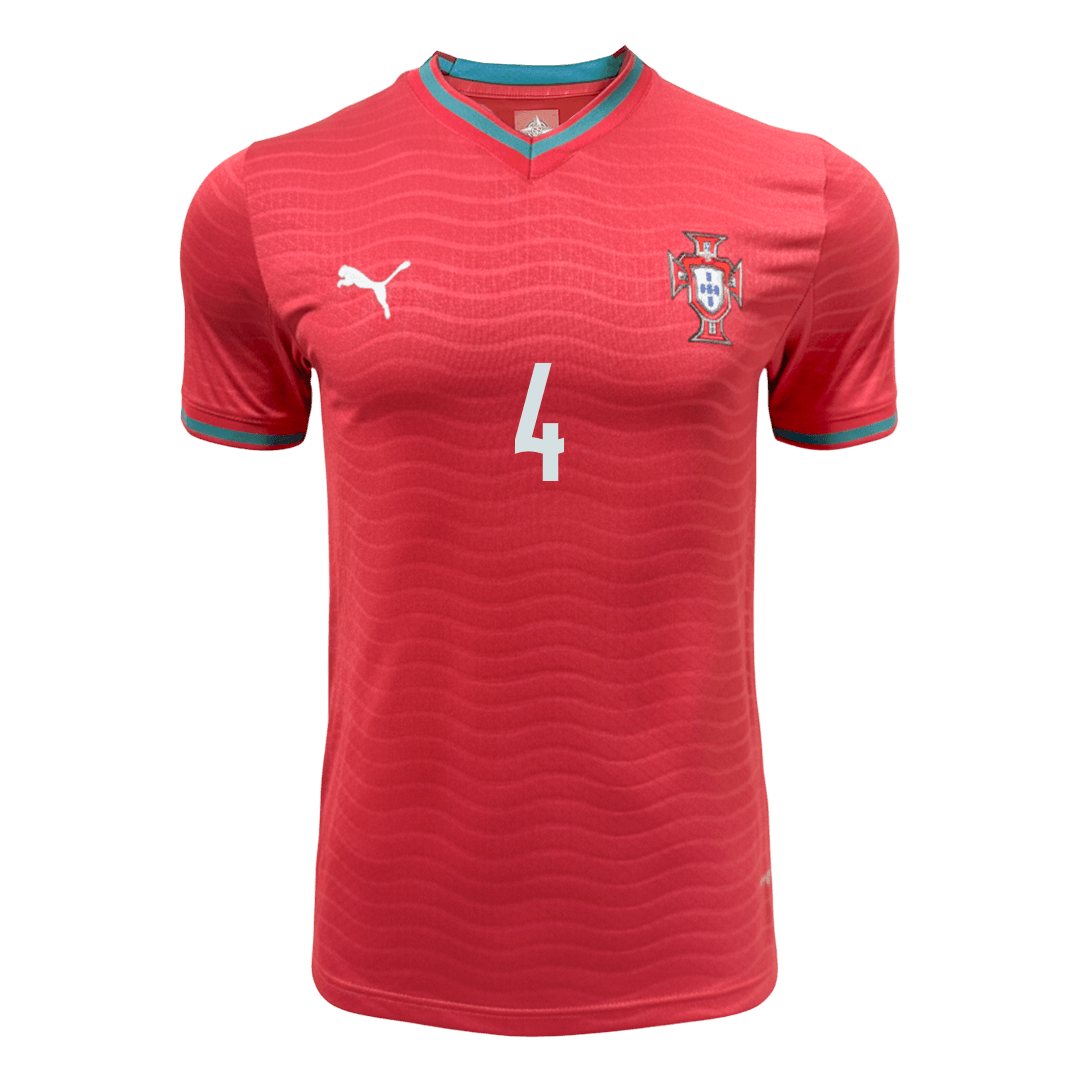 RÚBEN DIAS #4 Portugal Thuisshirt - Wereldkampioenschap 2026 Rood Speler