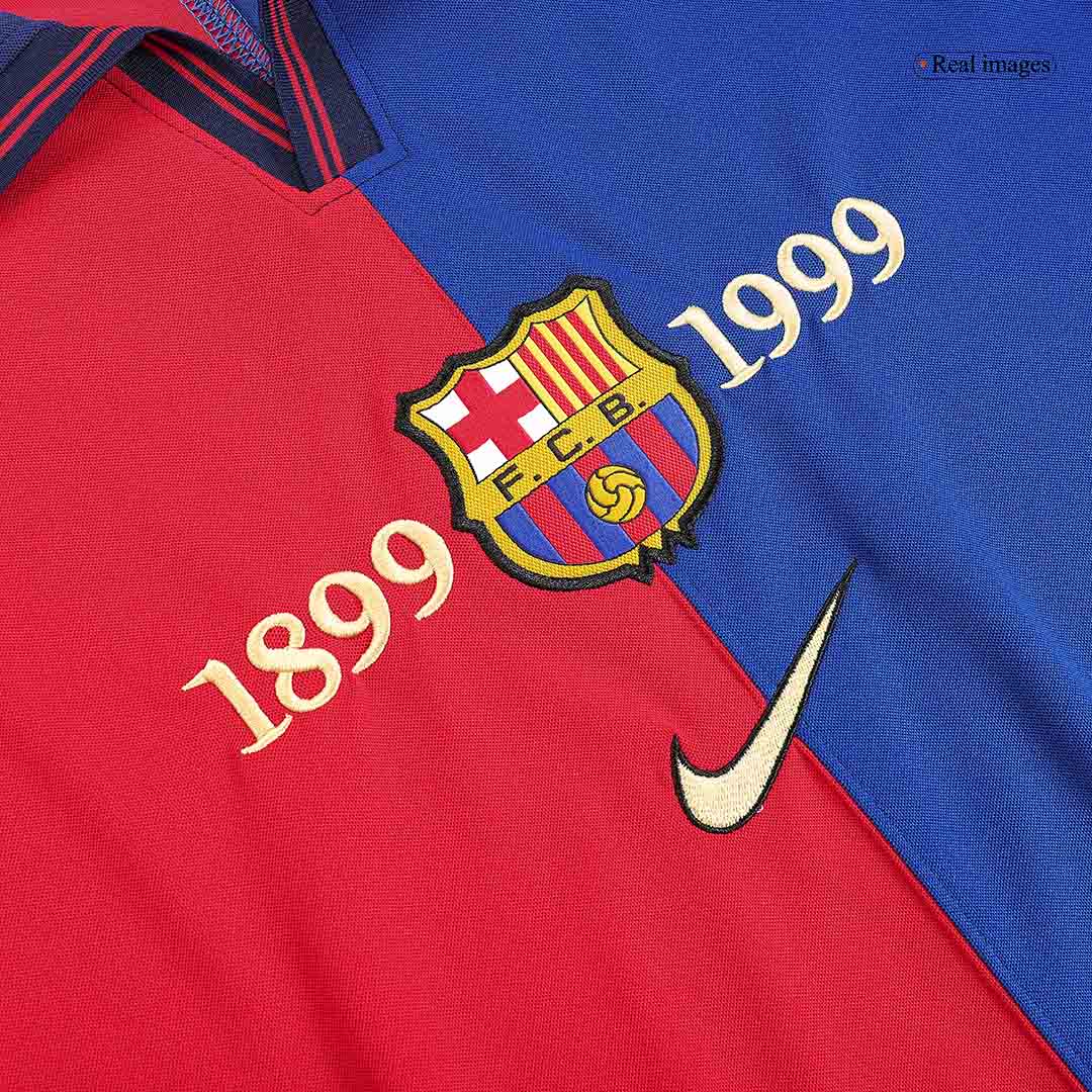 RIVALDO #11 Vintage Barcelona Domicile Maillot 1999/00-100th Anniversaire