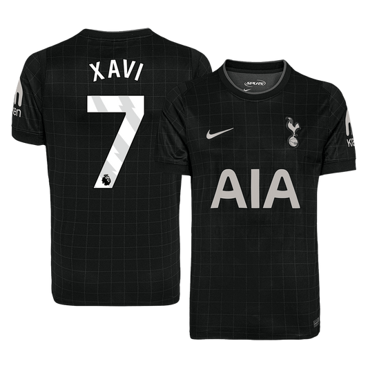 XAVI #7 Tottenham Hotspur Extérieur Maillot 2025/26 Noir Grande Taille